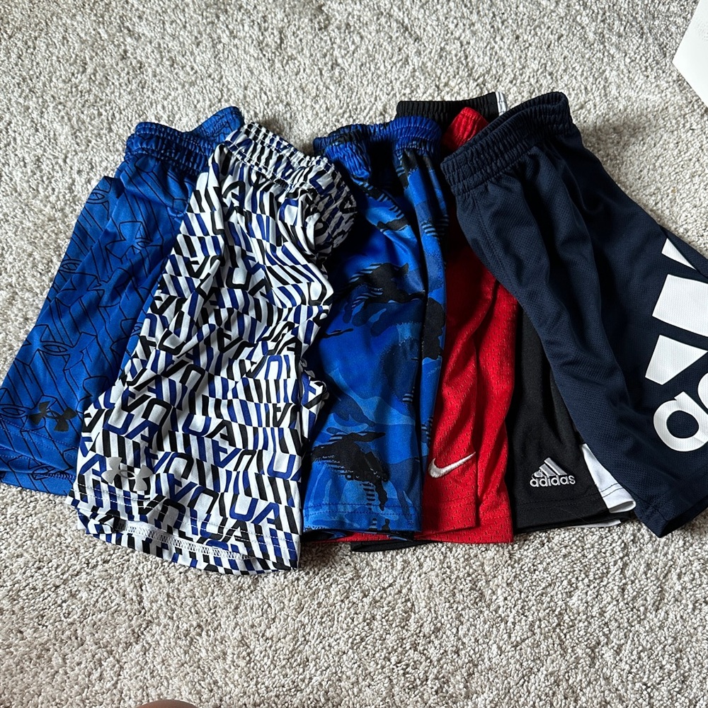 Adidas, Under Armour, Nike Kids' Blue, Red and Black Shorts Set